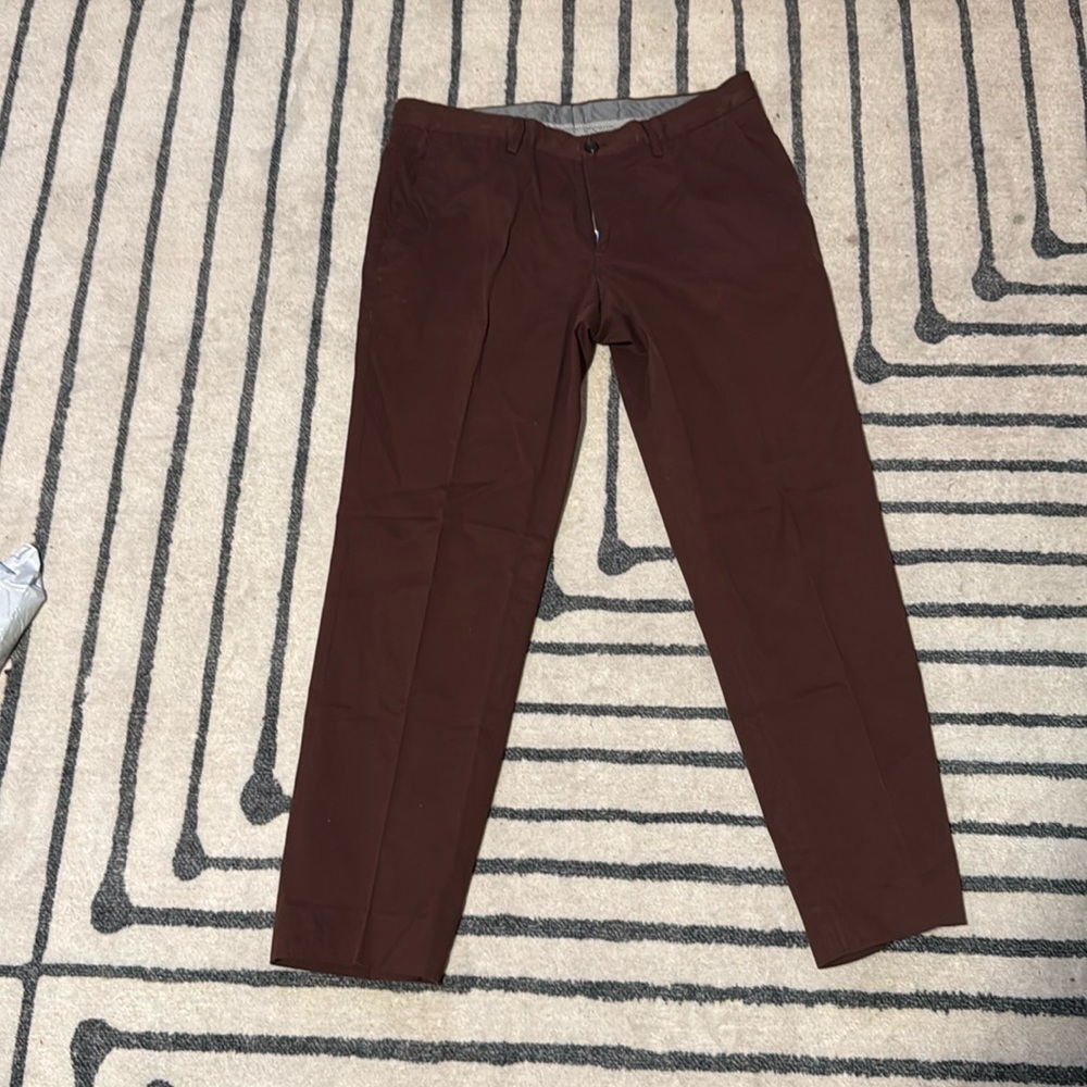 Ermenegildo Zegna Men’s Brown Cotton Stretch Pants Waist 50